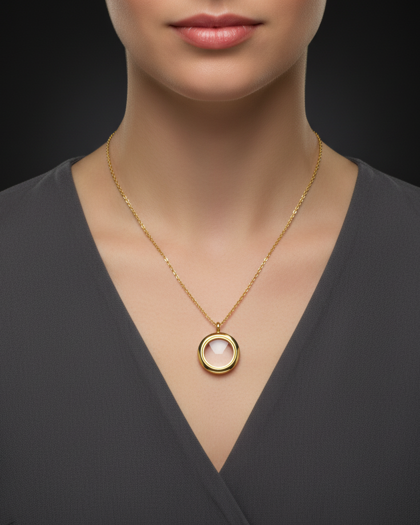 Colgante Cristal Transparente oro - Imagen 2